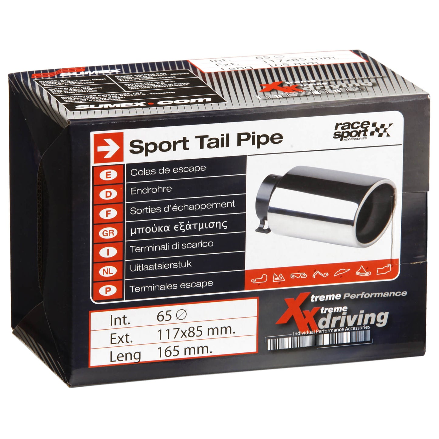 Ponteira de Escape Universal Auto inox RACE SPORT DTM-1 Oval
