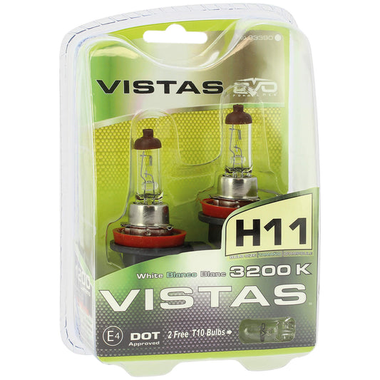 Lâmpadas EVO Vistas H11 12V 55W 3200K 2 UND + 2 Lâmpadas T10 Bulbs