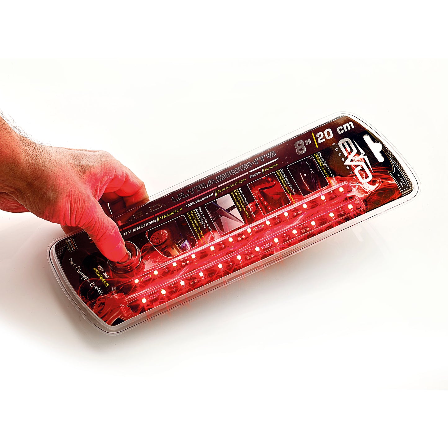 Fita LED EVO para Faróis 12V 2x 20 cm Cor Vermelho