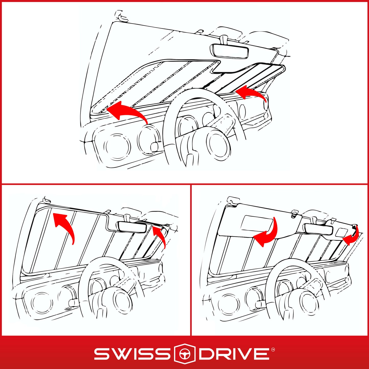 Parasol Dianteiro em Alumino Vermelho Mate