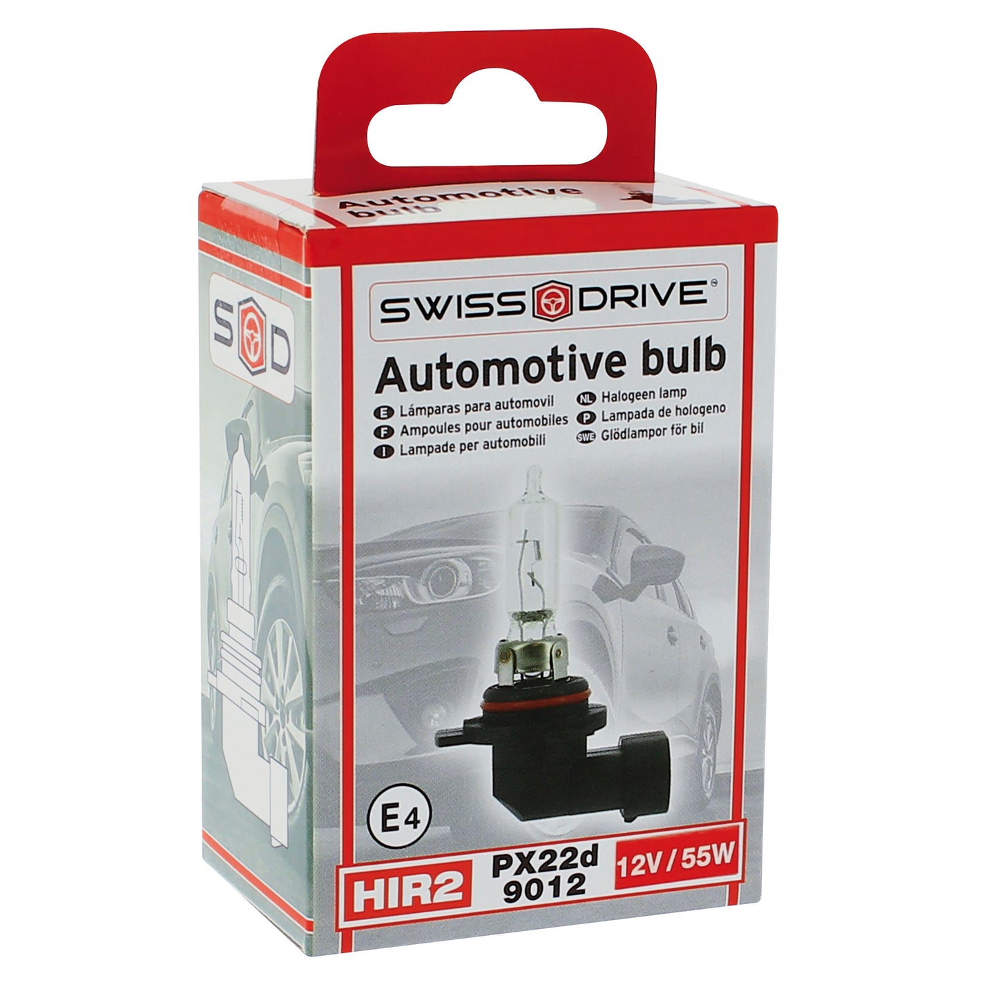 Lâmpada Luz Original CAR + HIR2 9012 12V 55W 3200K Base PX22D 1 Peça IN BOX
