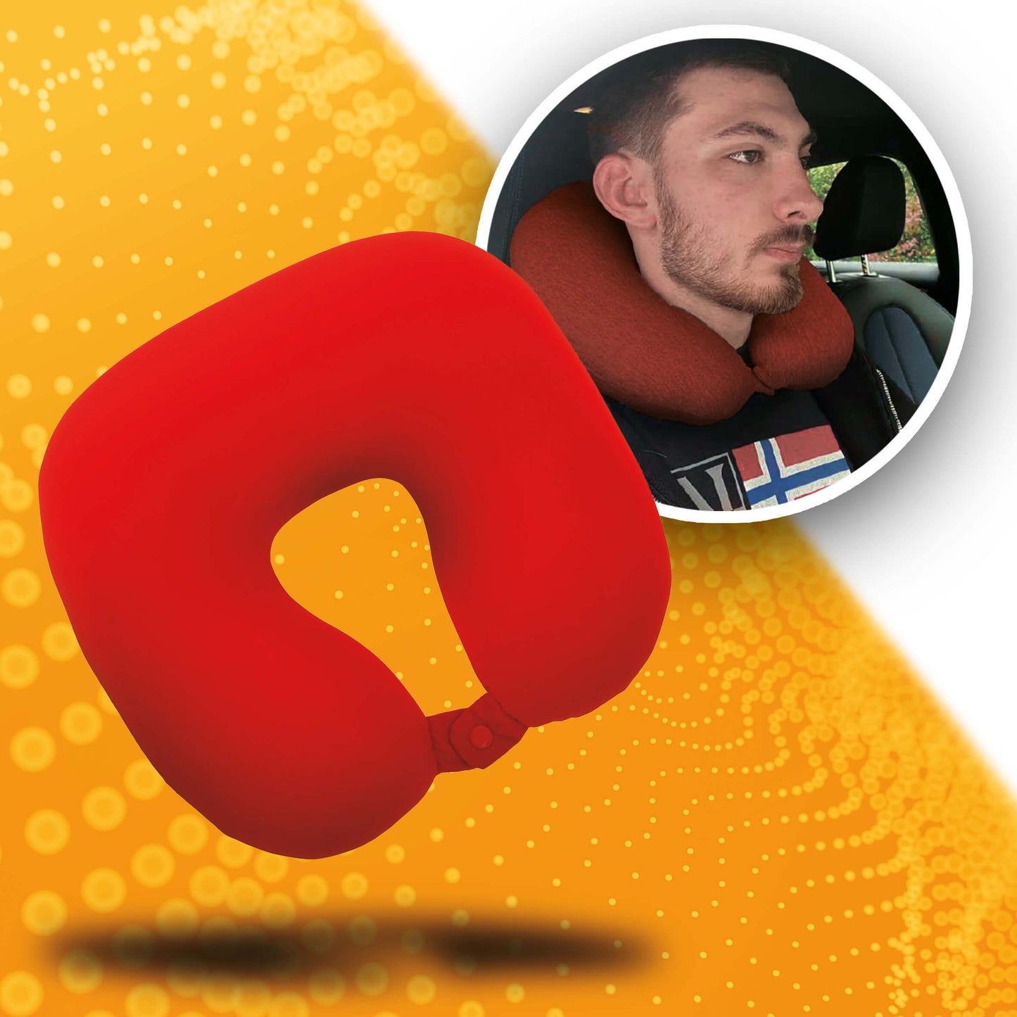 Almofada HAPPY CONFORT para Pescoço Adulto cor vermelha