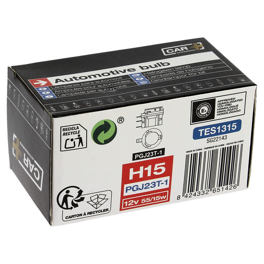 Lâmpada Luz Original CAR + H15 12V 55/ 15W 3300K Base PGJ23T-1 1 Peça IN BOX