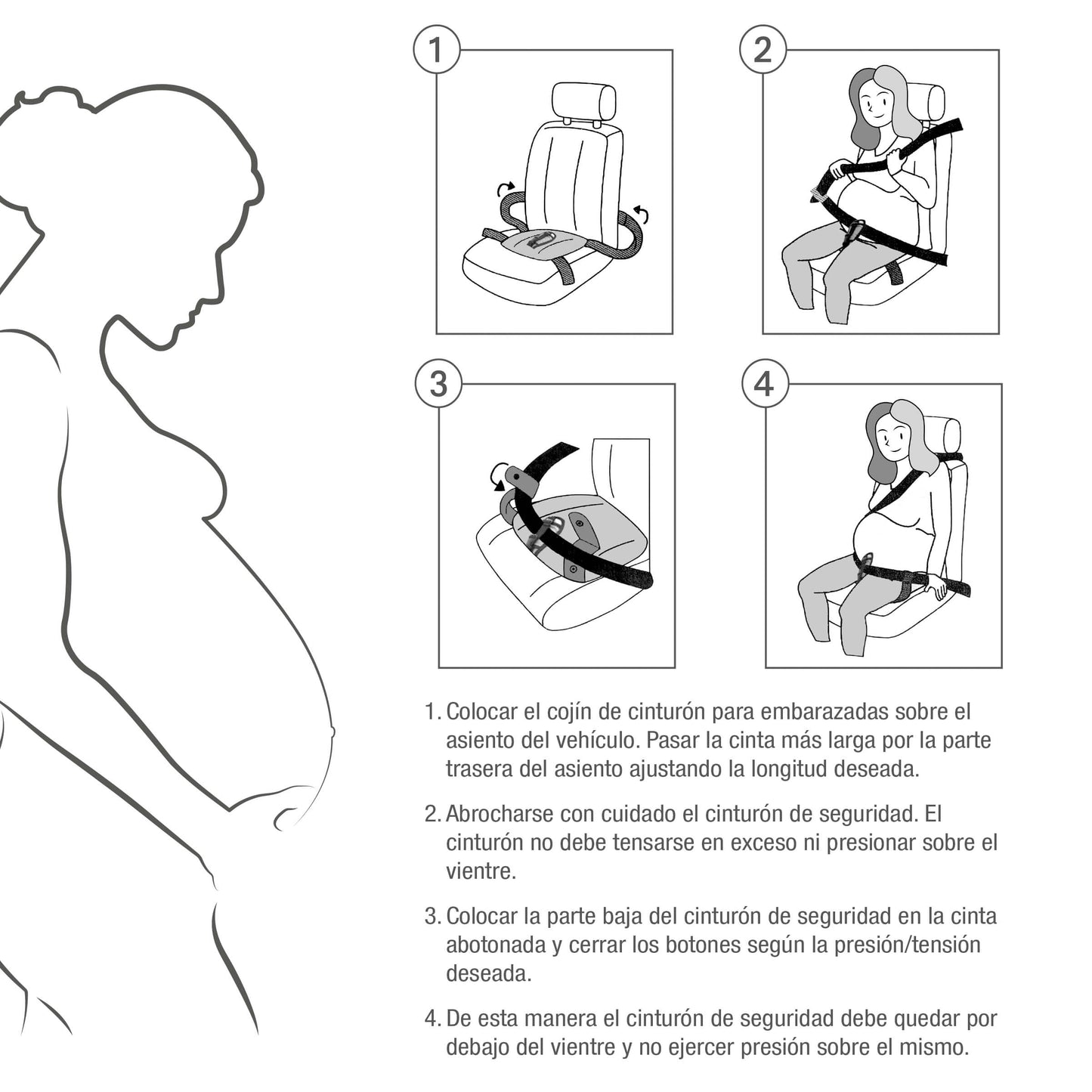 Almofada Protetora para Cinto de Segurança Ajustável para Grávidas SWISS DRIVE