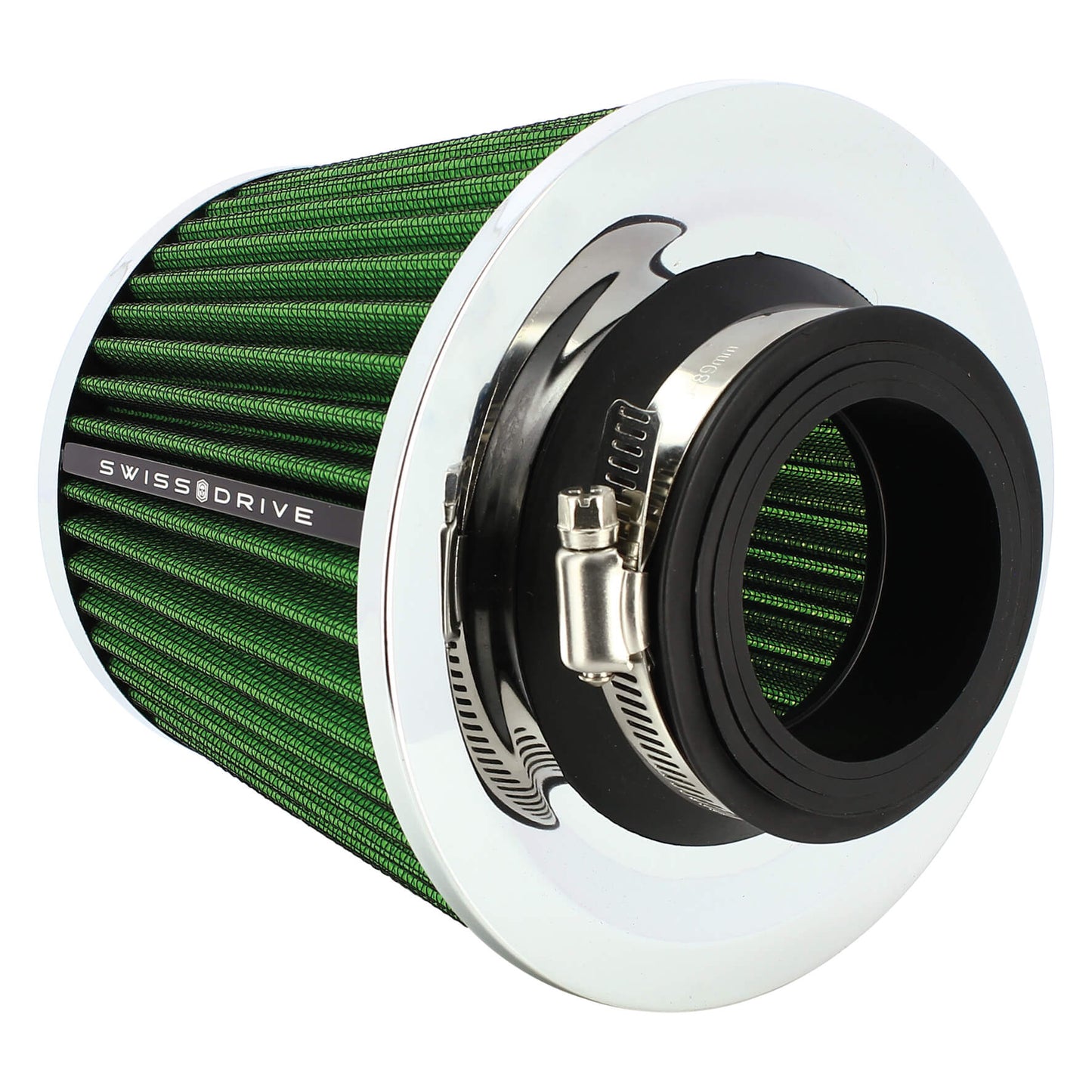Filtro de Ar SWISS DRIVE" Chrome Cover " Universal C/ Adaptador Verde