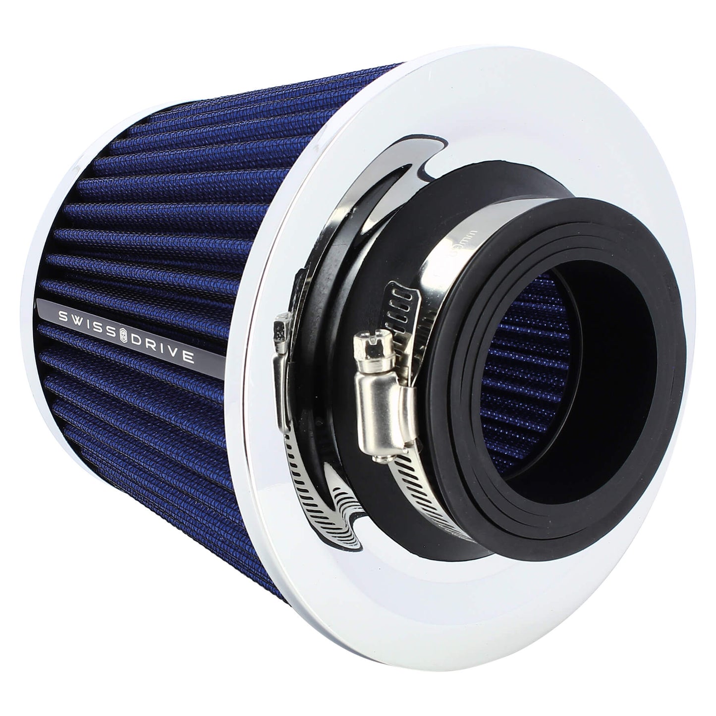 Filtro de Ar SWISS DRIVE" Chrome Cover " Universal C/ Adaptador Azul