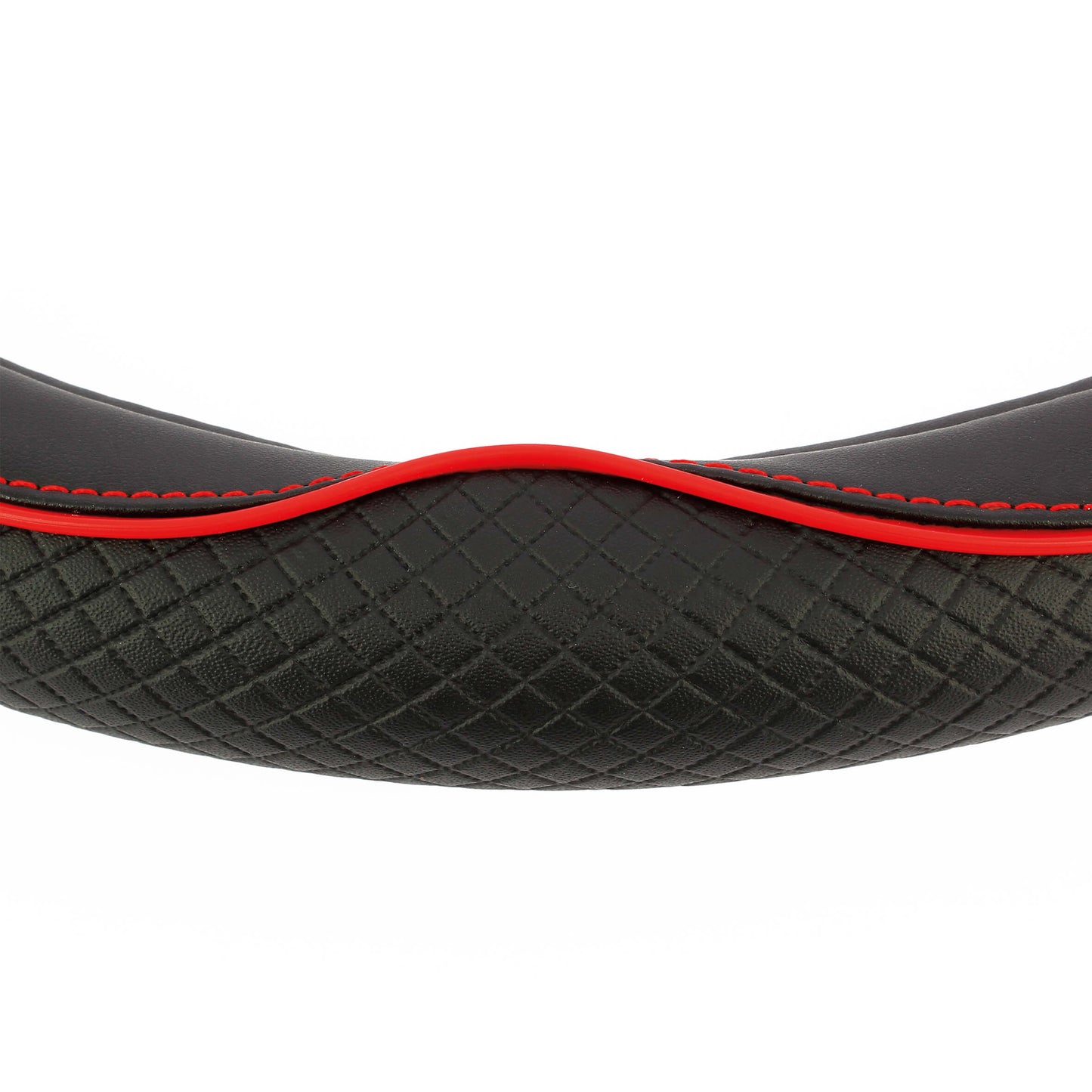 Capa de Volante AUTO "SWISS DRIVE" Preta com risca cor Vermelha Tamanho M 37-39 cm