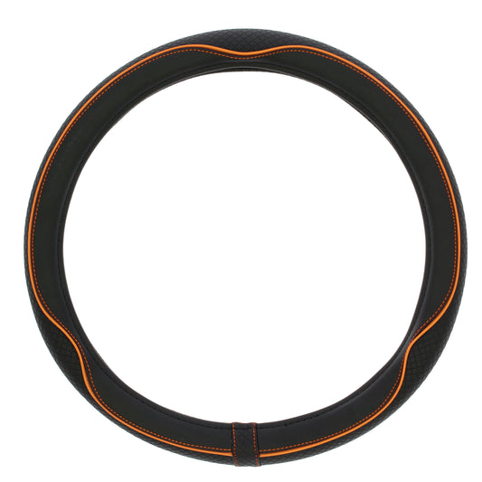 Capa de Volante AUTO " SWISS DRIVE" Preta com cor Risca Laranja Tamanho M 37-39 cm