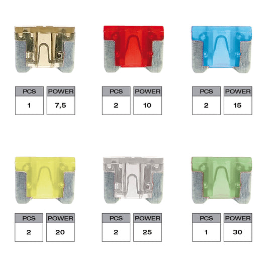 Micro Fusíveis Amperagem Variada 12V SWISS DRIVE 10 PCS