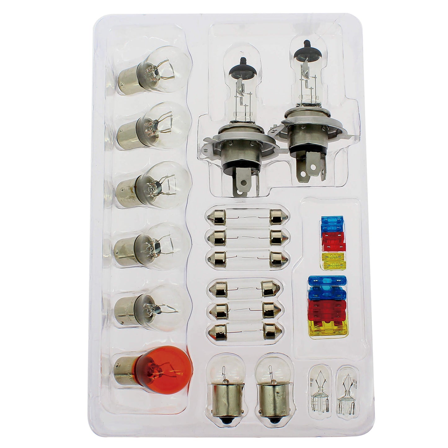 Conjunto de Lâmpadas SWISS DRIVE Homologadas H4 12V + Fusíveis 30 Peças