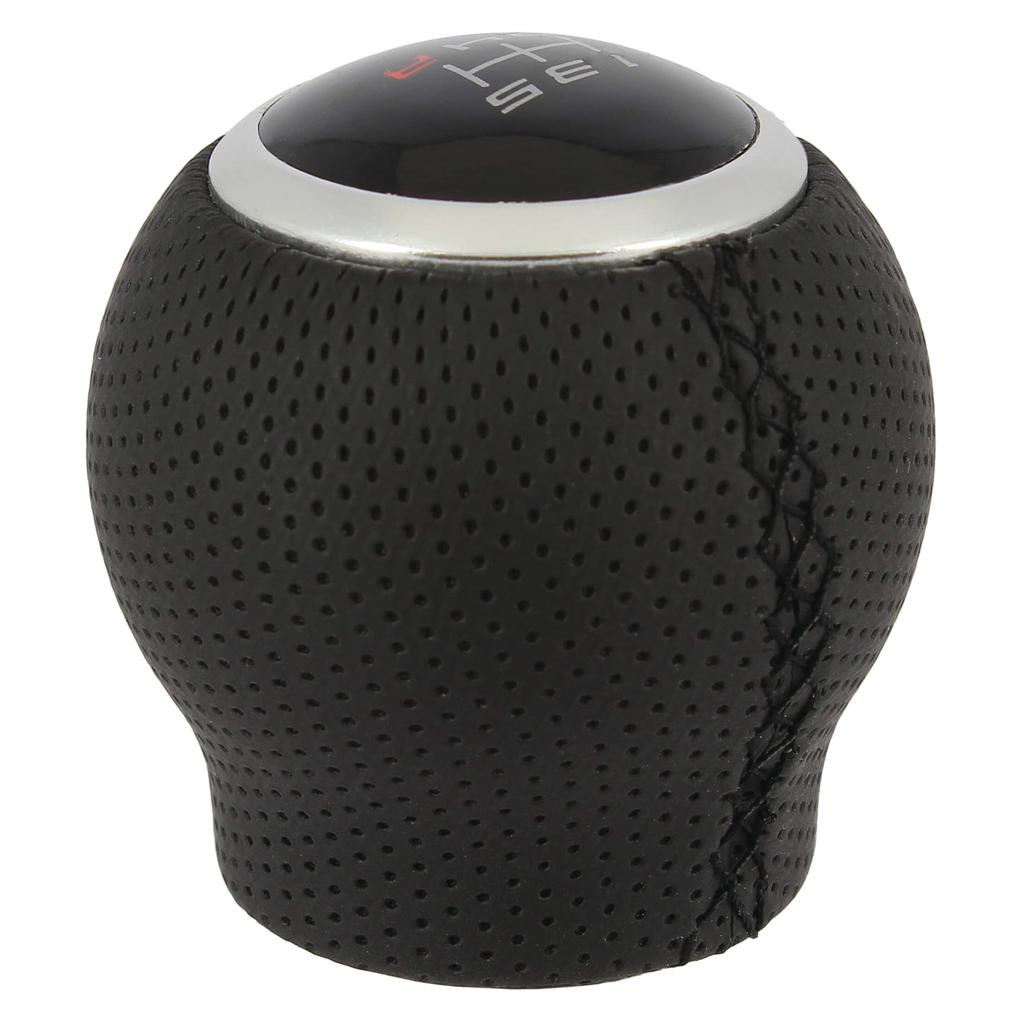 Manete Mudanças Auto (universal) RACE SPORT em Pele com costura em Linha Preta