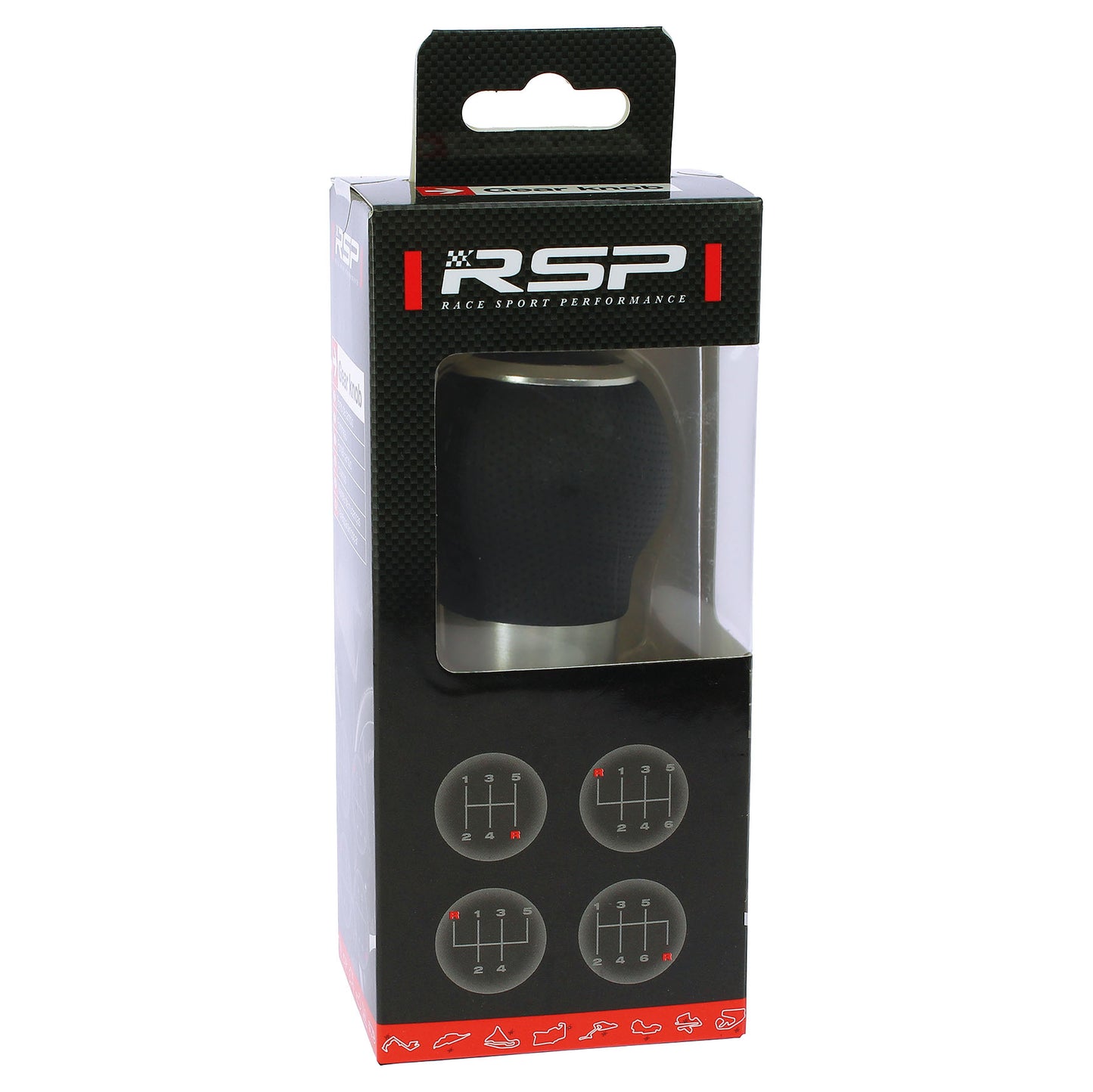 Manete Mudanças Auto (universal) RACE SPORT em Pele com costura em Linha Vermelha