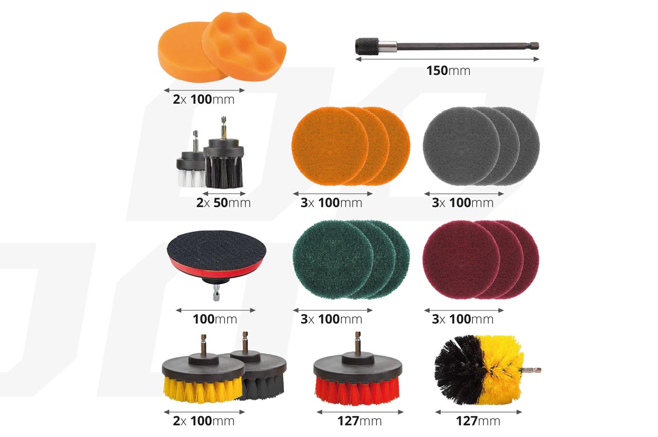 Conjunto de Escovas AMIO para Polimento Automóvel 12 Peças