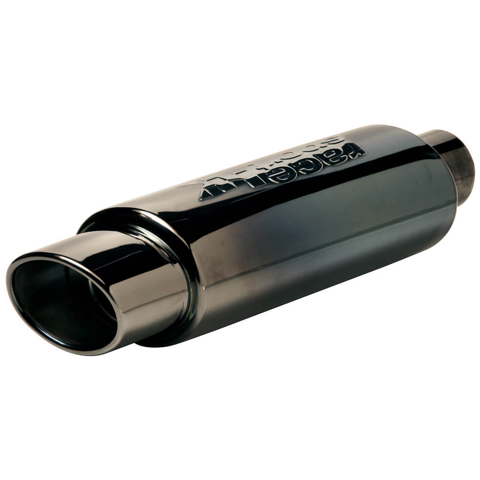 Panela de Escape RACE SPORT univ. 440x 61mm 100% inox oval prata escura