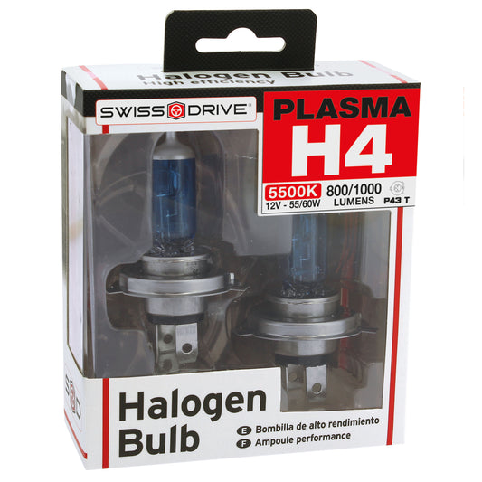 Lâmpadas Luz Xénon RACE SPORT ULTRAWHITE H4 12V 60/65W 4100K Base P43T 2 Peças