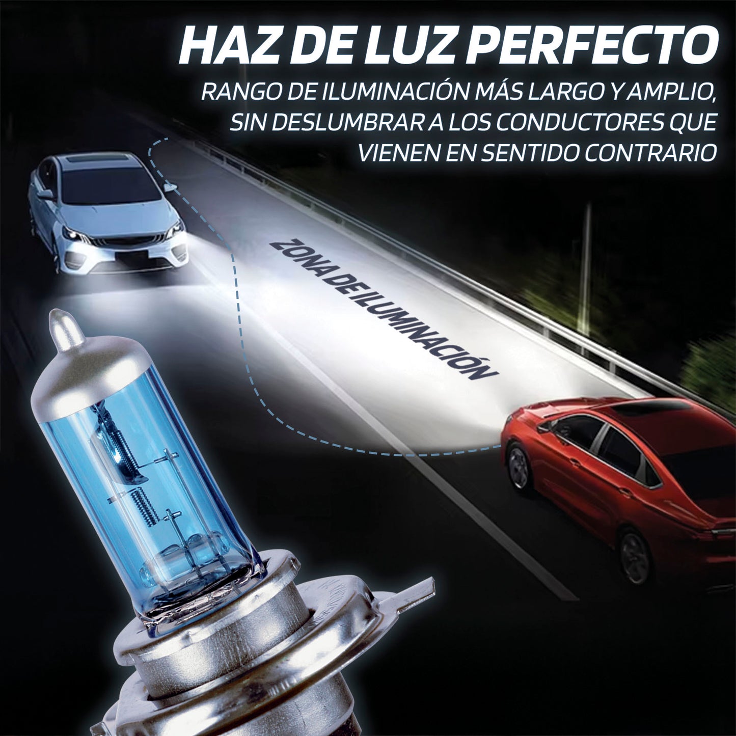 Lâmpadas Luz Xénon RACE SPORT ULTRAWHITE H4 12V 60/65W 4100K Base P43T 2 Peças