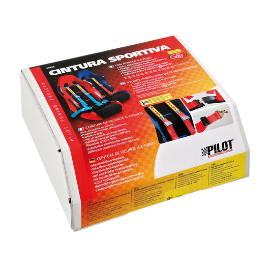 Cinto de Segurança LAMPA RACING 4 Pontos, VERMELHO E2-048120