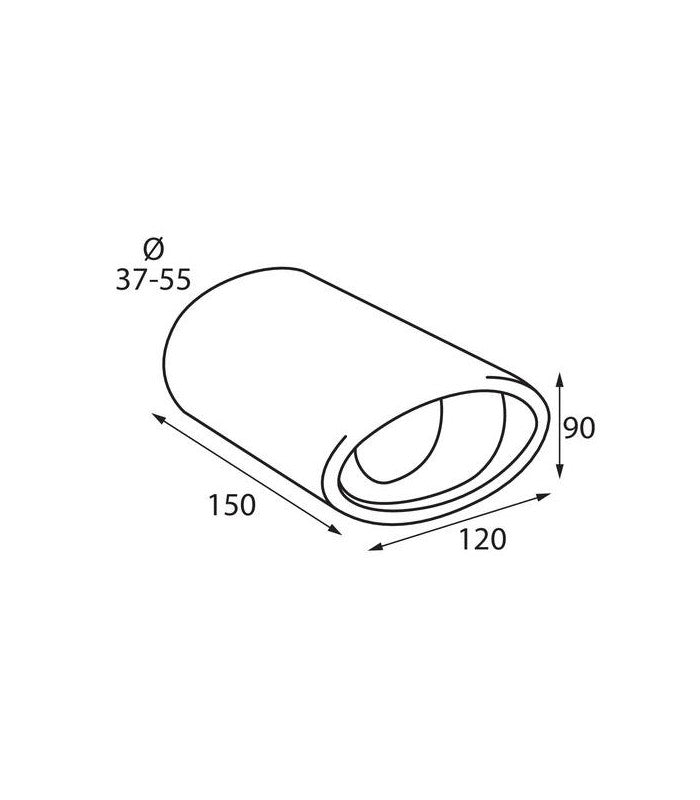 Ponteira de Escape Universal Auto PILOT em INOX "PILOT2"