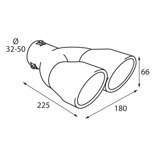 Ponteira de Escape Dupla Universal Auto PILOT OVAL TS-47