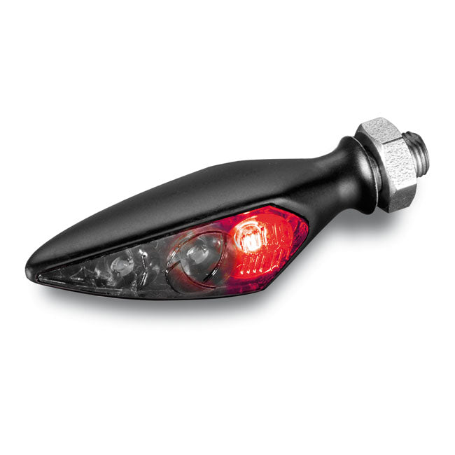 Pisca Moto + luz presença + luz stop Kellermann, Rhombus S DF Dark. Combinação 3-1. Preto. RR