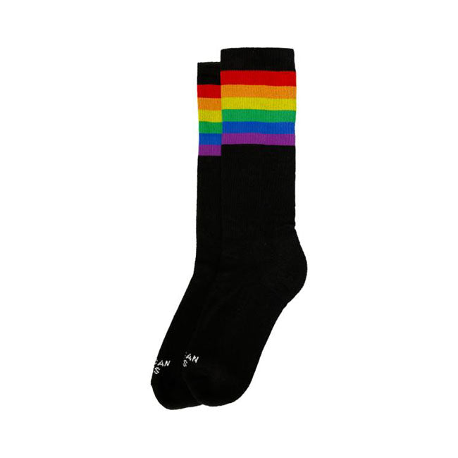 American Socks Mid high Rainbow Pride Listrado arco-íris preto
