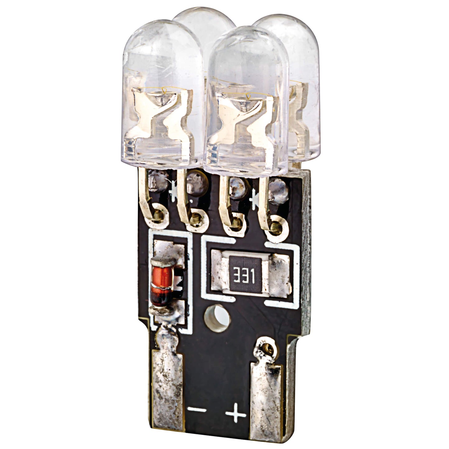 Lâmpada CANBUS LEDS EVO T10 C/ 4 Leds Brancos 12V Base W2,1x9,5d 2PCS