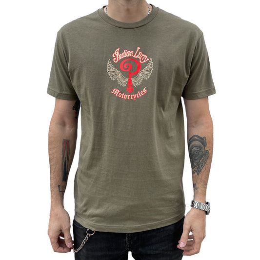 Camiseta indiana Larry Logo verde exército