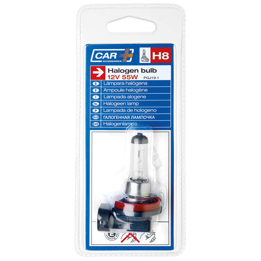 Lâmpada Luz Original CAR + H8 12V 55W 3300K Base PGJ19-1 1 Peça BLISTER PACK