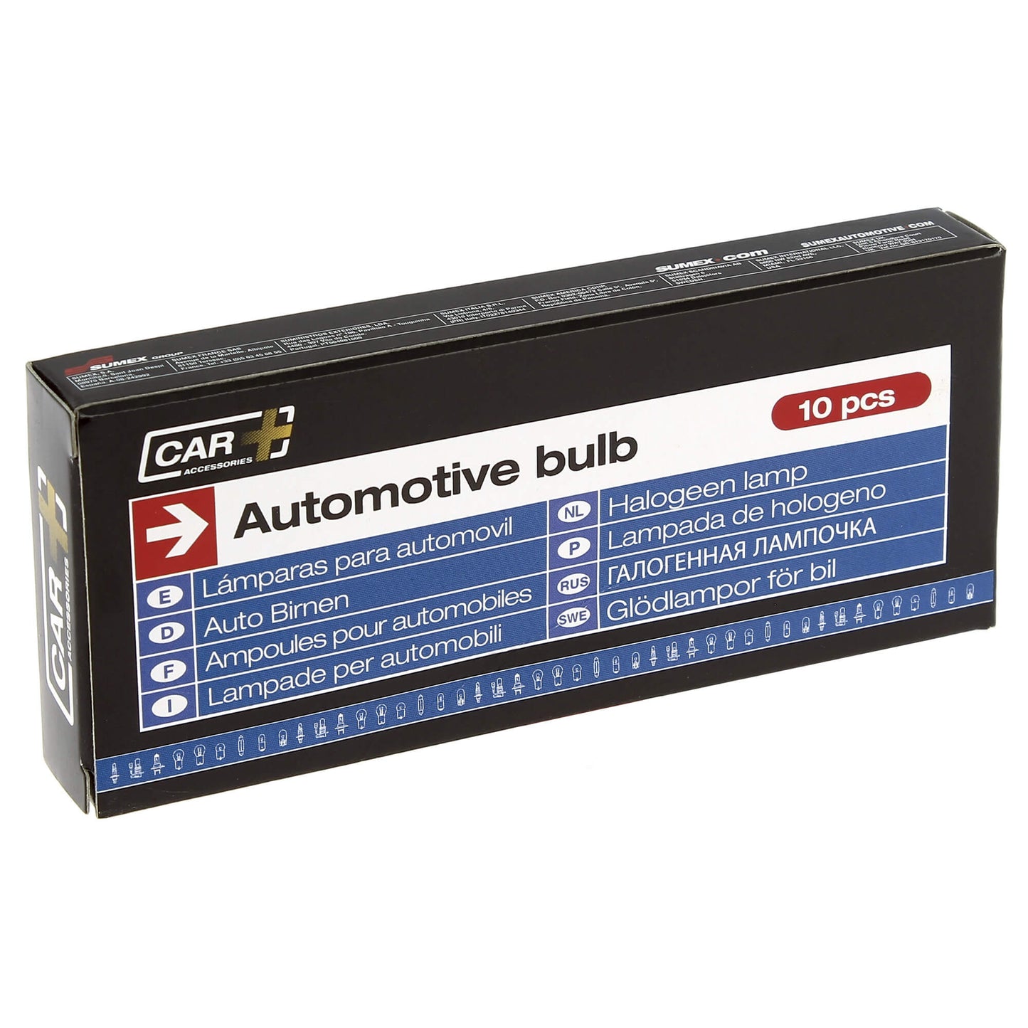 Lâmpadas Luz Original CAR + T10 W5W 12V 5W 2800K Base W2.1x 9.5d 10 Peças IN BOX