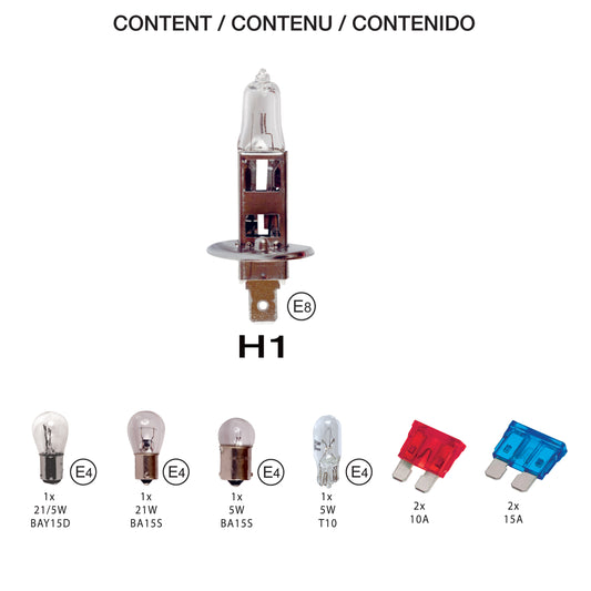 Conjunto de Lâmpadas homologadas H1 12 V