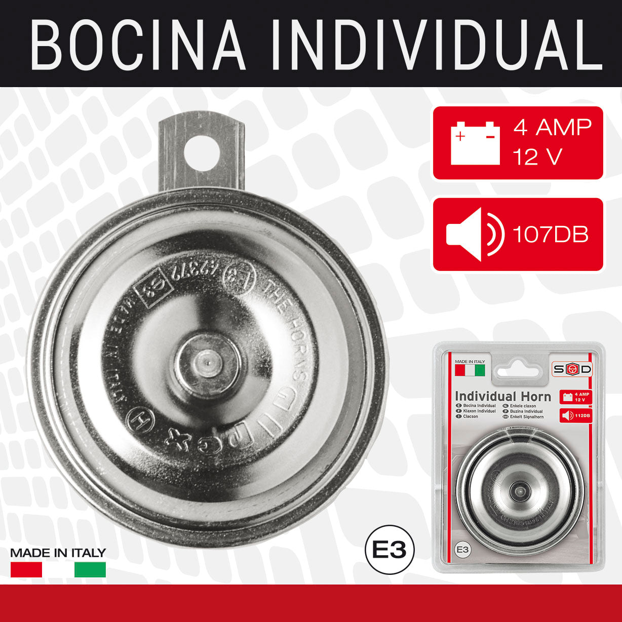 Buzina Individual Alpex SWISS DRIVE 12V -107 DB