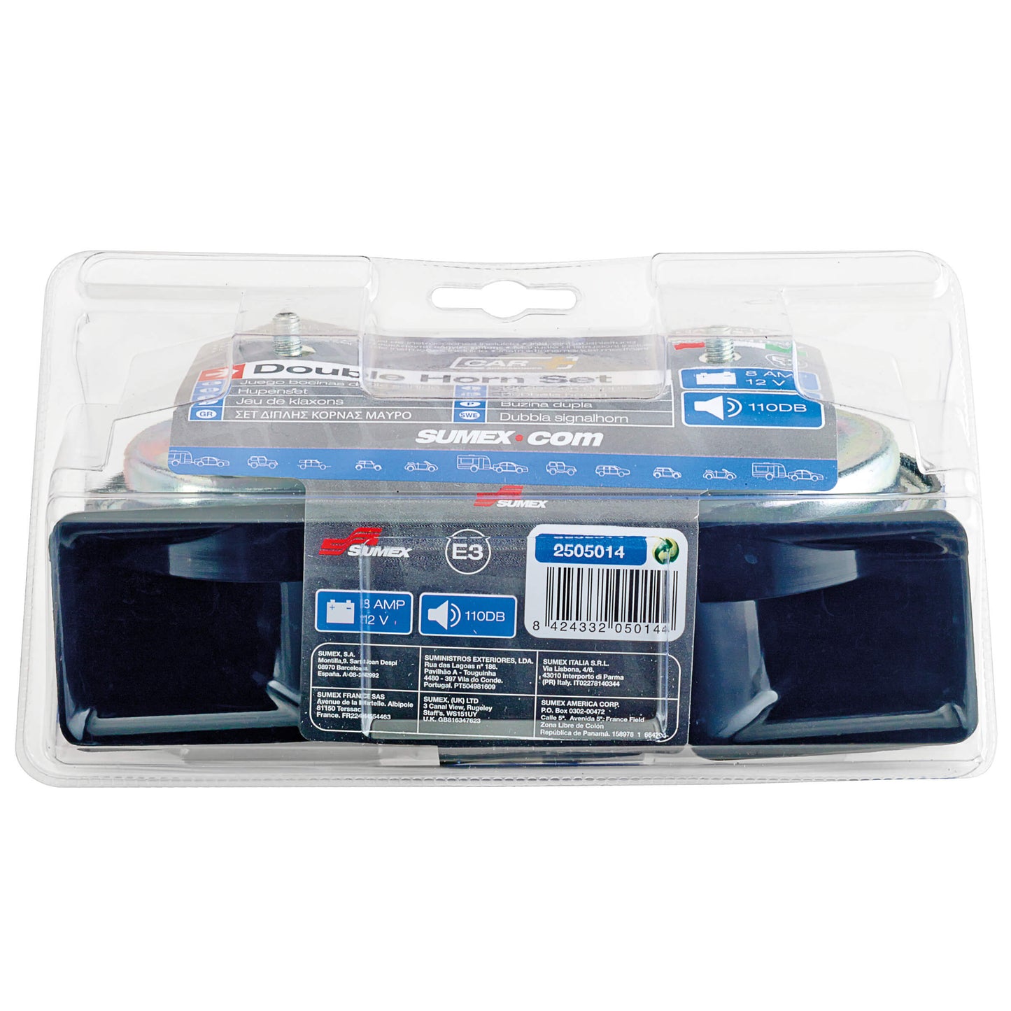 Jogo de Buzinas dupla som Alpex sem tampa CAR + 12V 8 Amp