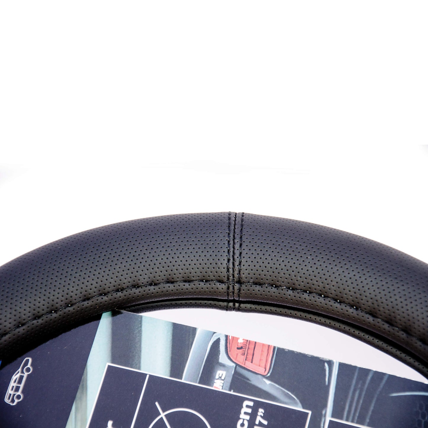 Capa de Volante AUTO " CAR +" em PVC Negra Tamanho S 35-36 cm