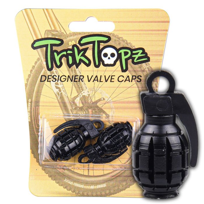 Trik Topz, tampas de Válvula de granada de mão. Preto