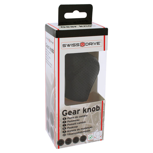 Manete Mudanças Auto (universal) RACE SPORT em Pele com costura em Linha Preta