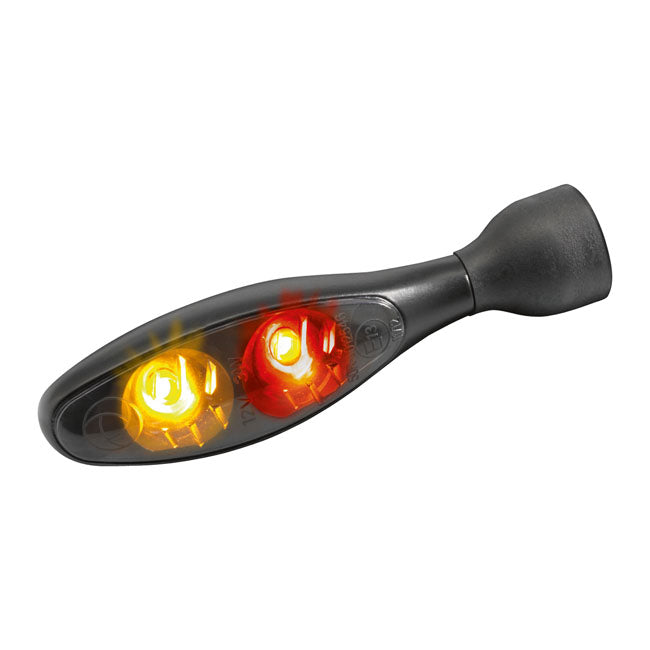 Pisca Moto + luz presença + luz stop Kellermann. Micro 1000 DF Escuro. Combinação 3-1. Preto