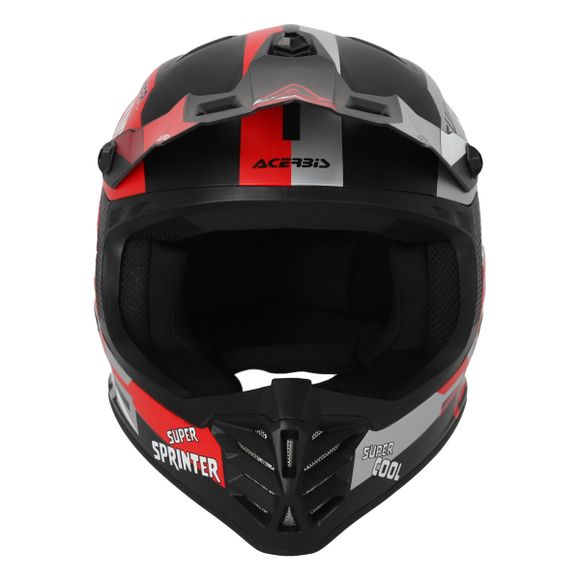 Capacete Cross Infantil perfil Acerbis - Preto-Vermelho