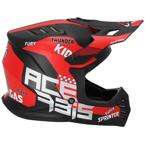Capacete Cross Infantil perfil Acerbis - Preto-Vermelho