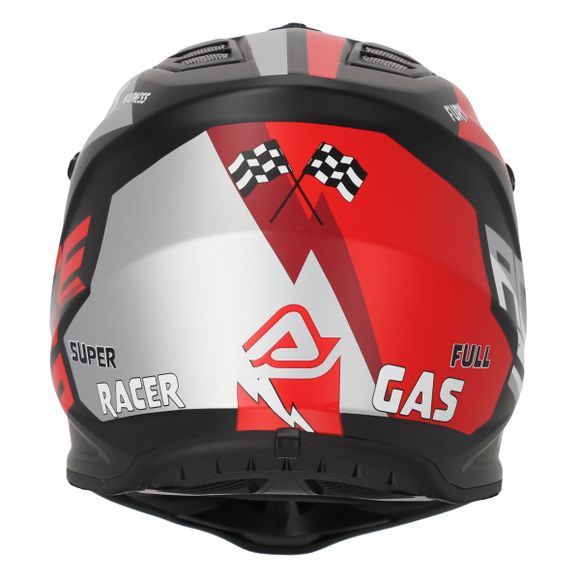 Capacete Cross Infantil perfil Acerbis - Preto-Vermelho