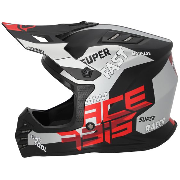 Capacete Cross Infantil perfil Acerbis - Preto-Vermelho