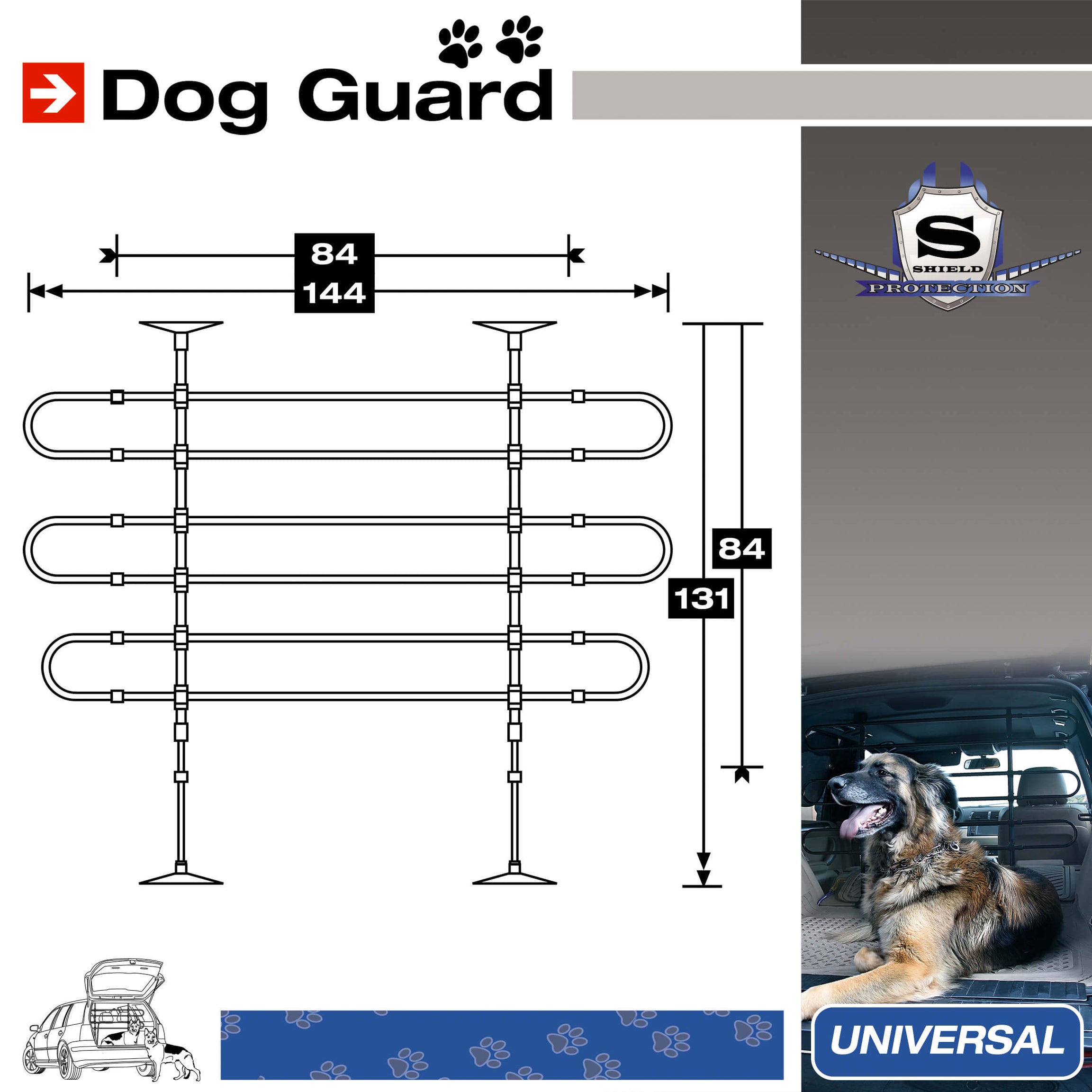 Grelha divisória Metálica de Segurança para PETS Automóvel CAR +
