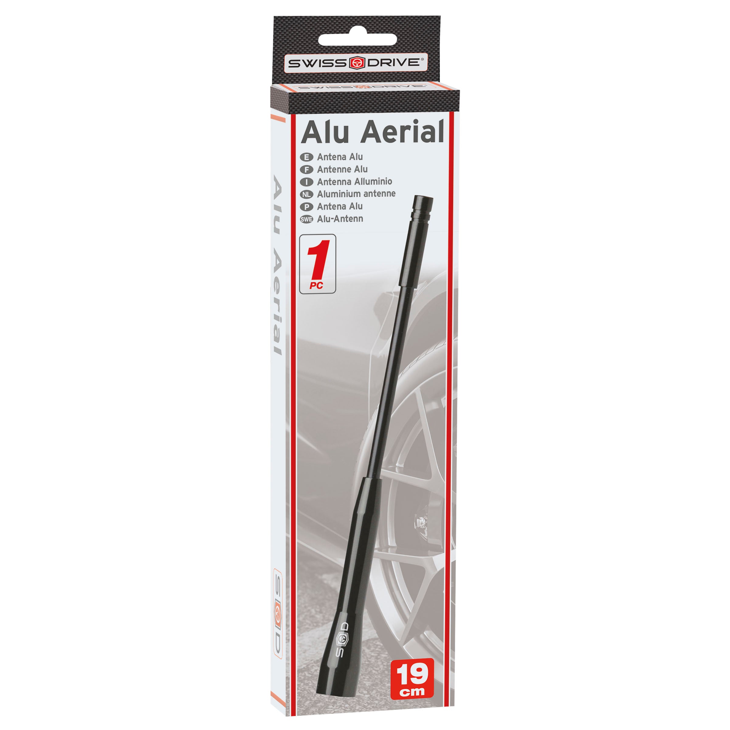 Antena Alumínio Race Sport 16 V Preto
