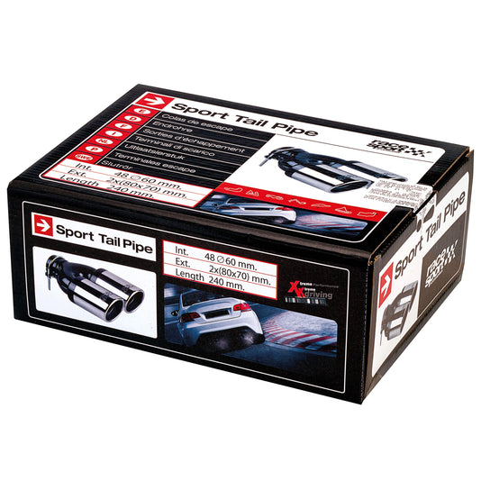 Ponteira de Escape RACE SPORT Int: 48-60 Ext:2 (80x 85) Long:245