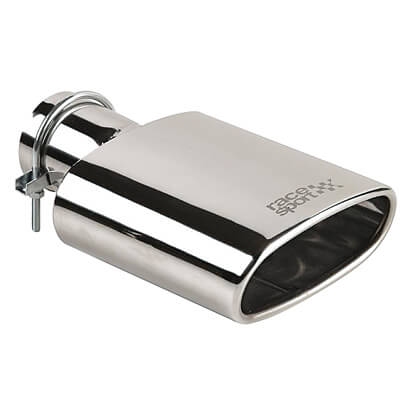 Ponteira de Escape Universal Auto RACE SPORT Int: 48-65 Ext: 75x150 Long:240 1 Saída