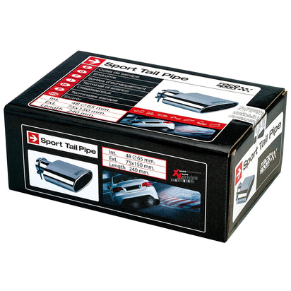 Ponteira de Escape RACE SPORT Int: 48-65 Ext: 75x150 Long:240