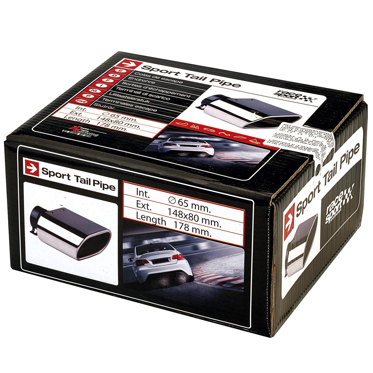 Ponteira de Escape Universal Auto RACE SPORT inox  DTM-2