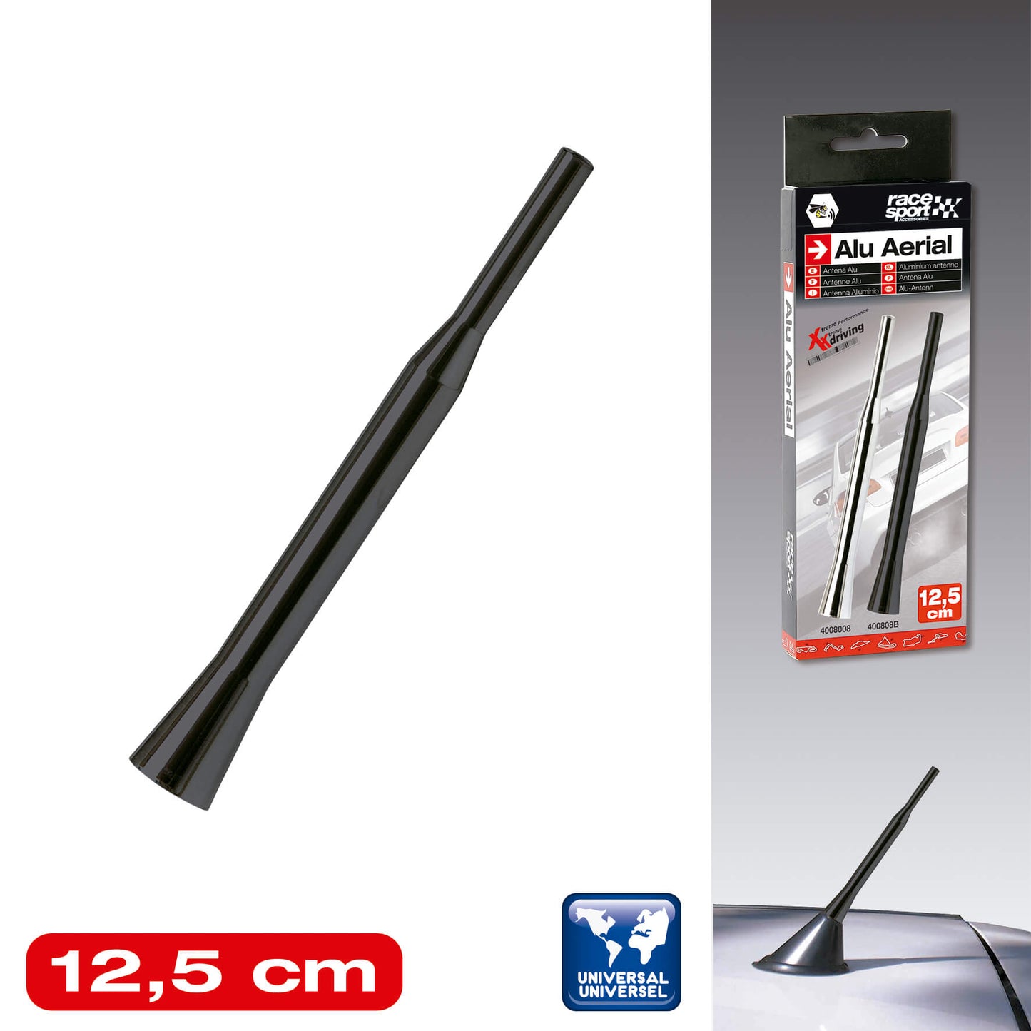 Antena Rádio Automóvel Universal " Evo " Preta