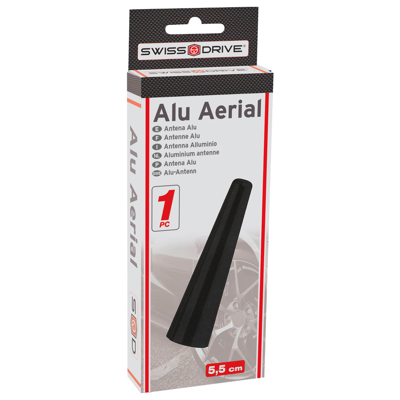 Antena Rádio Universal Race Sport " Bullet " Alumínio Preta