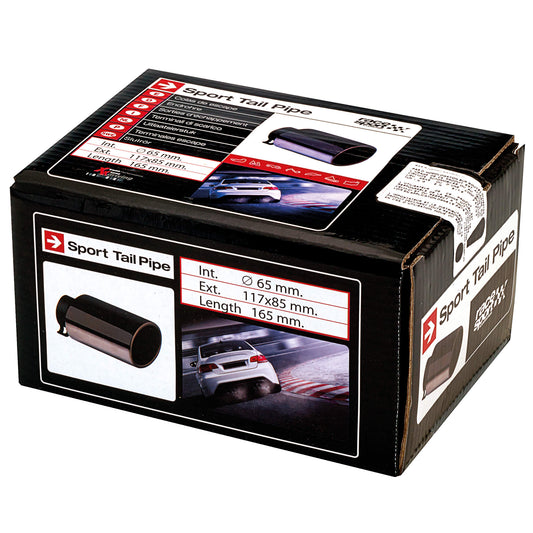 Ponteira de Escape Universal Auto RACE SPORT inox  DTM-1 Oval Prata Escura