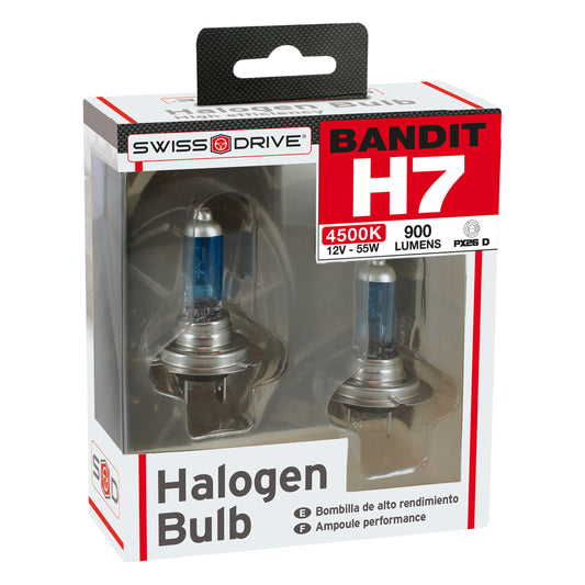 Lâmpadas Luz Xénon SWISS DRIVE BANDIT H7 12V 55W 4600K Base PX26D 2 Peças
